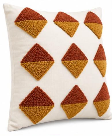 Coussin Brodé Losanges