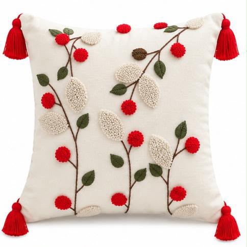 Coussin Brodé Jardin