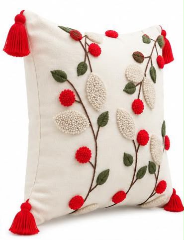 Coussin Brodé Jardin