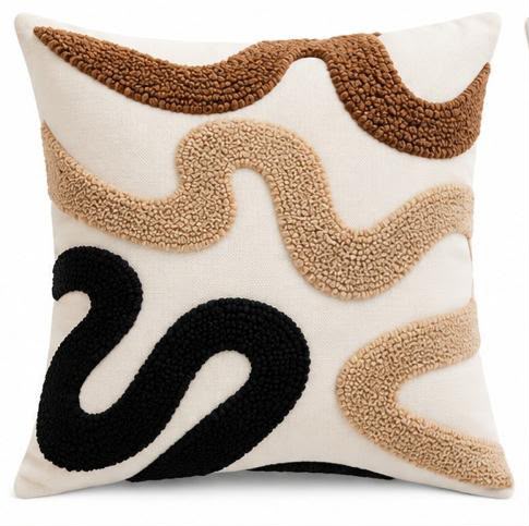 Coussin Brodé Ondes