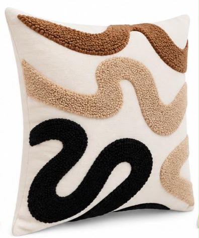 Coussin Brodé Ondes
