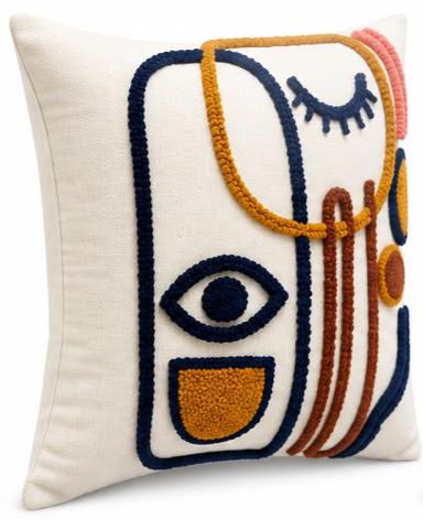 Coussin Brodé Abstrait