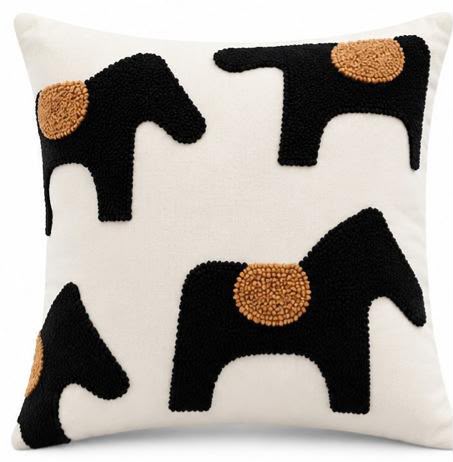 Coussin Brodé Chevaux