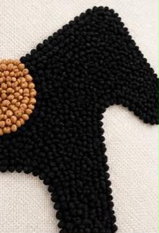 Coussin Brodé Chevaux