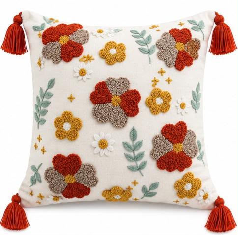Coussin Brodé Bohème