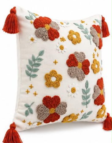 Coussin Brodé Bohème