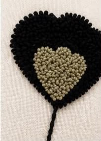 Coussin Brodé Cœur