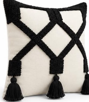 Coussin Brodé Ébène