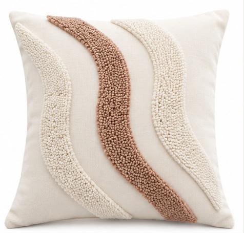 Coussin Brodé Ondulation