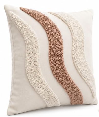 Coussin Brodé Ondulation