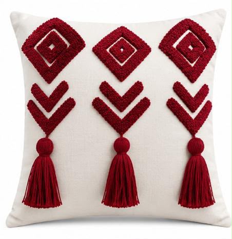 Coussin Brodé Rubis