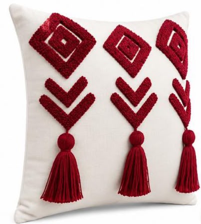 Coussin Brodé Rubis