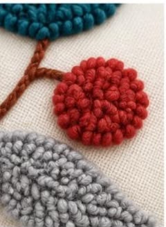 Coussin Brodé Feuillage