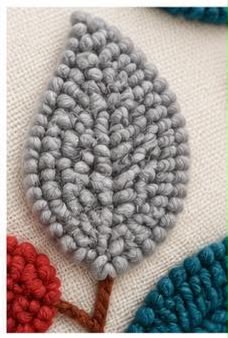 Coussin Brodé Feuillage