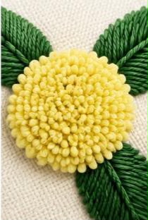 Coussin Brodé Mimosa