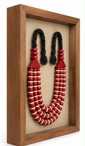 Tableau Collier Tribal Rouge