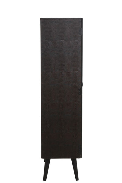 Meuble Bar 1 Tiroir Bois/Verre Noir