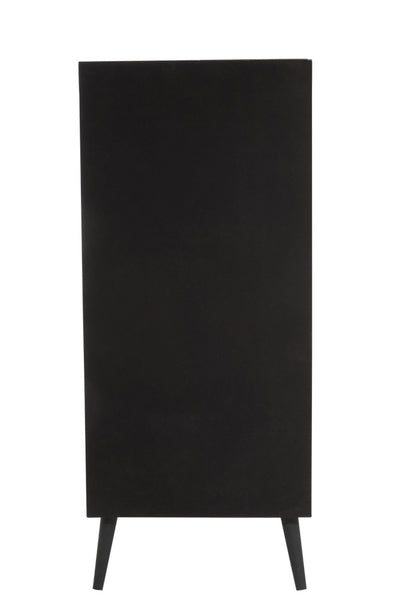 Meuble Bar 1 Tiroir Bois/Verre Noir