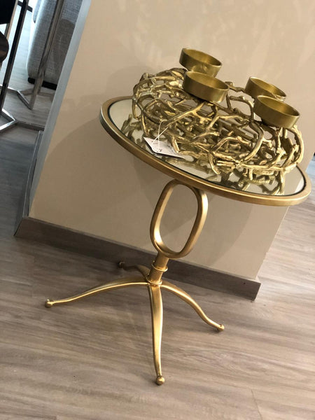 Table  Café KECH Métal GOLD avec Miroir Petite