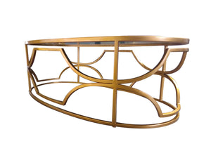 Table Basse Métal Gold avec Miroir