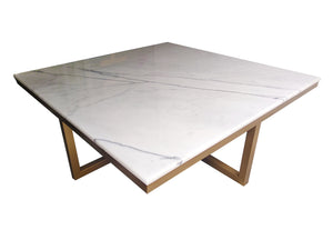 Table Bass  Marbre pied en Métal