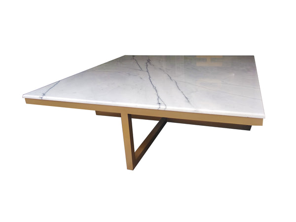 Table Bass  Marbre pied en Métal