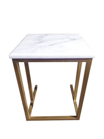 Table Bass  Marbre pied en Métal petite