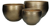 Trio Bolly pots dorée bronze