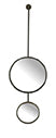 Miroir double cercle grand métal dark gris