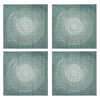 Deco Murale Or Fleur Vert Bleu (91x3x91cm)
