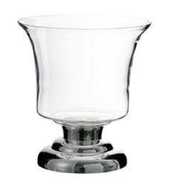 Bougeoir + Pied Liam Verre Transparent/Argent Small